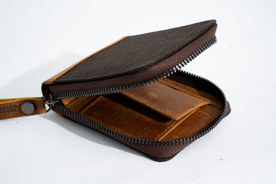 Joobran’s zipper-around wallet – Dark Brown