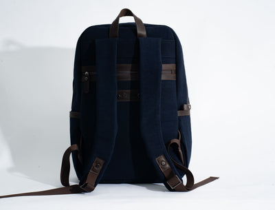 Randel waxed canvas backpack – Navy Blue