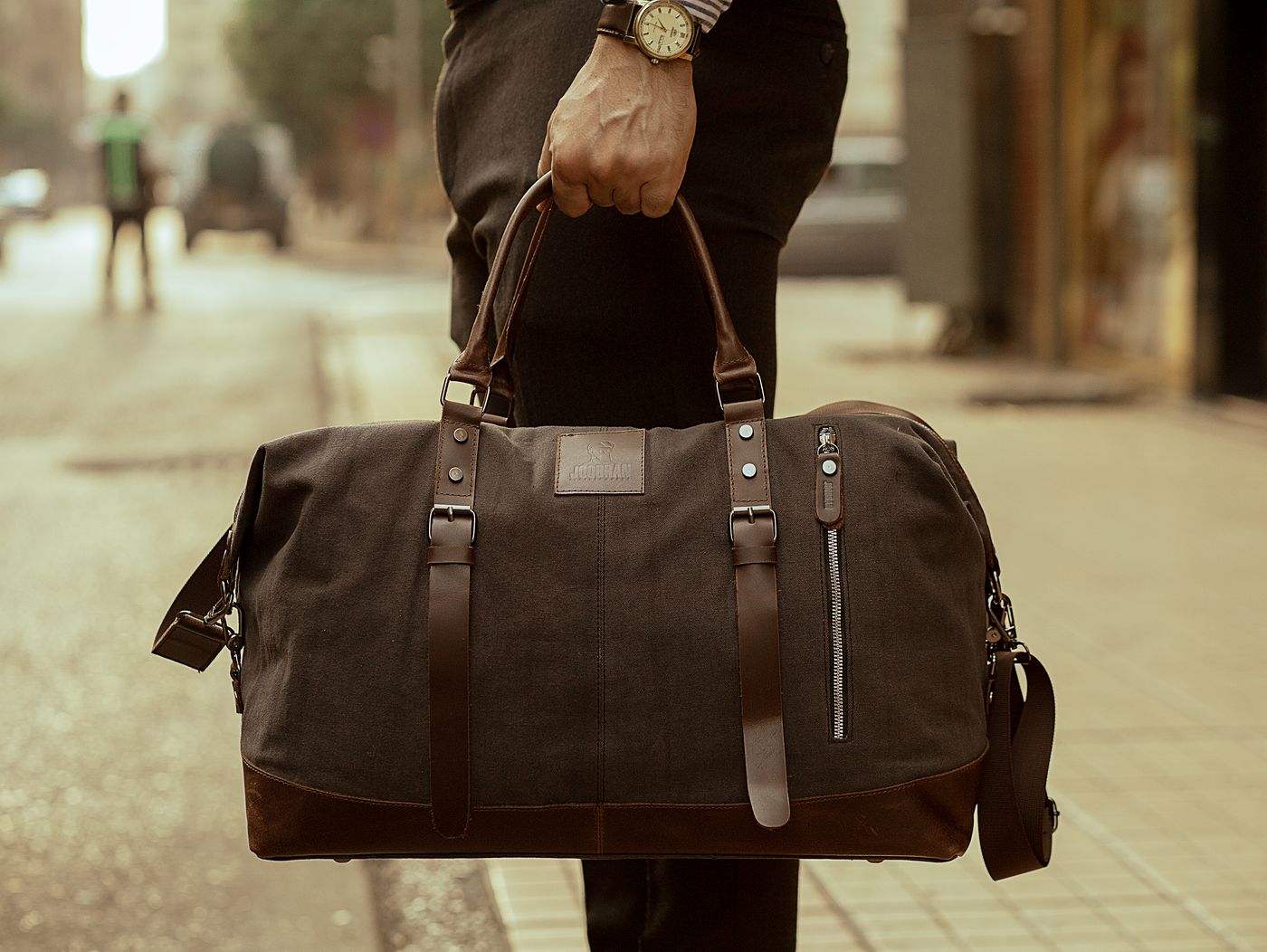 Vintage Travel Bag “ Duffle Bag “ – Dark Grey