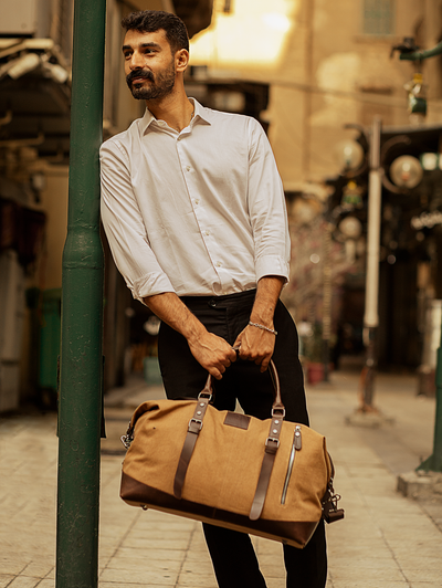 Vintage Travel Bag “ Duffle Bag “ – Tan