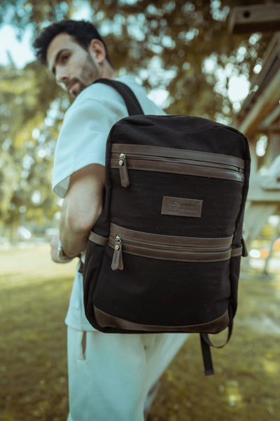 Randel waxed canvas backpack – Black