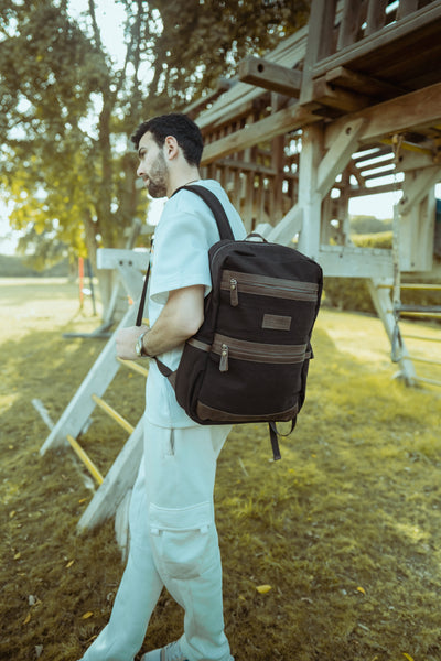 Randel waxed canvas backpack – Black