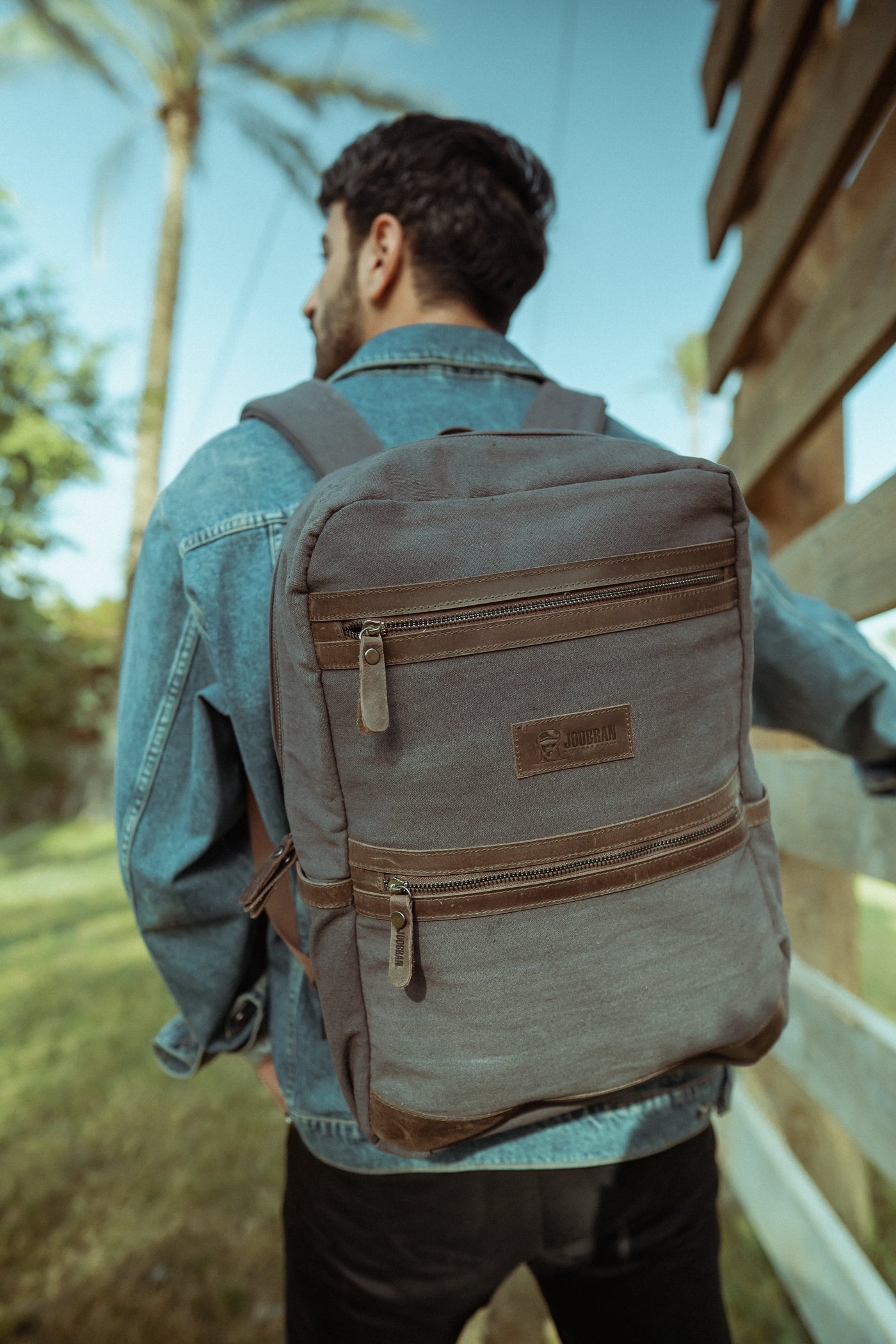 Randel waxed canvas backpack – Dark Grey