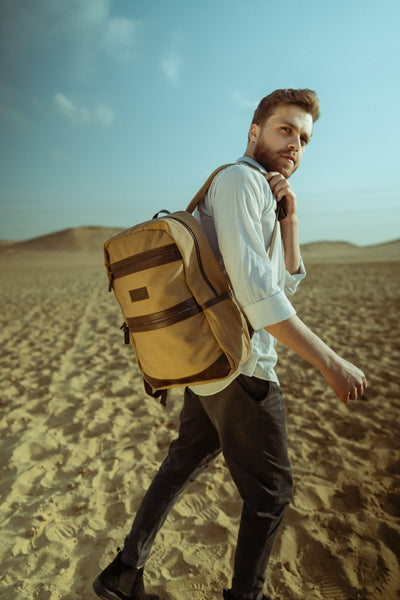 Randel waxed canvas backpack – Tan