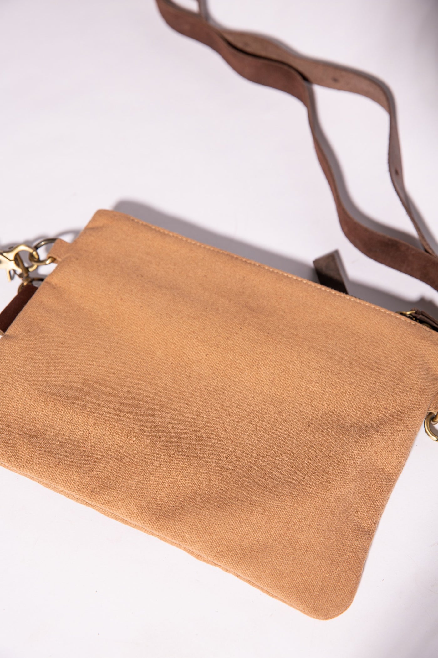 Double-Pouch Crossbody Bag - Tan